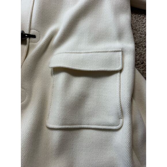 Land's End Toggle Hooded 100% Wool Jacket/Coat, Size Women's 3X, Cream - Picture 11 of 14